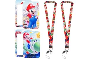 DEKEWE 2PCS Porte Badge, Thème d'Anime Porte-Carte d'Identité, Anime Cordon avec Porte-Badge, Cordon pour Badge d'Identité pour Étudiant, Infirmière, Clés, Cartes d'École, Fête d'Anime