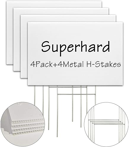 18x24 Blank 10 Pack Large White Yard Signs - 18x24 Inch Corrugated ...