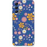 PrintiFy Samsung Galaxy S21 Fe Uyumlu Lansman Kılıf &Ccedil;i&ccedil;ek Tasarımlı I&ccedil;i Kadife Kapak-lacivert