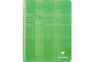 Clairefontaine 87244C Un quaderno a spirale - 17x22 cm - 100 pagine Quadrillées 4x4 mm - Carta Bianca 90g - copertina in carta laminata colore casuale