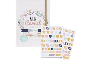 TOM ET ZOE- Carnet Enfant Future Maman Grossesse, PU4006, Blanc Dore