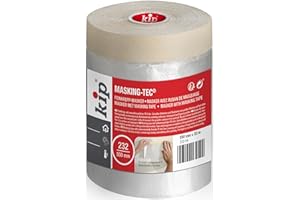 Kip – Masker avec ruban de masquage 232-54 – Ruban adhésif de masquage avec bâche de protection en plastique – Dimensions : 550mm x 33m – Couleur transparent