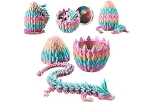 HANAIETTE 3D Printed Dragon Eggs - 3D Printed Art with Articulated Figures, Perfect for Easter Egg Hunts and Home Office Decor - Ideal Desk Toy for Kids and Adults