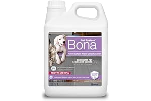 Bona Pet Hard-Surface Floor Deep Cleaner, Pet Stain and Odour Remover, Pet Friendly Floor Cleaner Liquid, Spot Cleaning, 2.5 Litre Refill