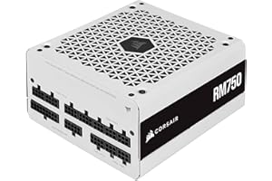 Corsair RM750 2021, RM Series, 750 Watts 80 Plus Gold Fuente de Alimentación ATX Totalmente Modular, Conectores Triples EPS12V, Poco Ruido, Modo de Zero RPM, Condensadores de 105 °C, Blanco