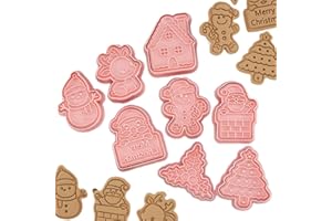 Yealoo 8 Pcs Emporte Pièces Noël,Moule Biscuit Forme Biscuit Noël Plastique