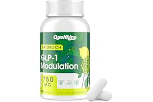 GAELIKINE GLP-1 Modulation 750 mg Hochdosiert, Natürliches GLP-1 mit Synbiotika, Hopfenblütenextrakt und Eriocitrin, Vegan (60 Stück (1er Pack))