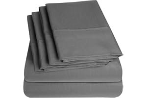 SWEET HOME COLLECTION Prześcieradła Twin XL Size - 4 sztuki 1500 Supreme Collection Delikatna szczotkowana mikrofibra Głęboka kieszeń Twin X-Large zestaw pościeli - 1 dodatkowe poszewki na poduszki, świetna wartość, Twin