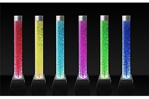 Primrose 183cm Round Bubble Column Outdoor Indoor Water Feature with a Stainless Steel Base LED Lights & Remote Control