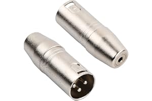KIOINER 2 Stück XLR 3 Polig Stecker auf 3,5mm Buchse Audio Adapter 3,5mm Buchse auf XLR Stecker Mikrofon Adapter
