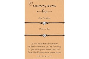 TERRISHE Bracciale Madre e Figlia, Cuore Bracciali Rosso, Promessa Corrispondenza Braccialetti di Cordino Regolabile Intrecciati Mano, Compleanno Regalo San Valentino Per Donne Ragazze Mamma