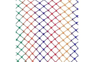 SSWZHANG Child Safety Net for Kids Pet Toy, Protective Stairs Railing Netting, Colourful Nylon Balcony Rope Net Truck Bed Cargo Net Treehouse Climbing Decorative Net(Size:1*2m(3*7ft),Color:Colourful)