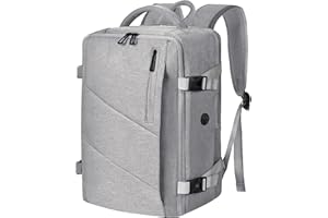 Leyrica Zaino da Viaggio 40x20x25 cm per Ryanair/Wizzair – Bagaglio a Mano Unisex, Zaino per Laptop 15", Borsa da Cabina Impermeabile, Daypack Casual, Zainetto da Lavoro (Grigio Chiaro)