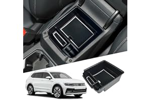 SHAOHAO Kompatibel mit VW Tiguan MK2 AD1 2016-2023 & SEAT Tarraco FR 2019-2023 Mittelkonsole Armlehne Aufbewahrungsbox Zubehör Mittelarmlehne Organizer Tray, Multifunktionaler Handschuhfach Weiß
