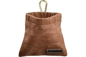 YASMOUS Dog Treat Pouch Bag Hand-Free Dog Treat Bag Puppy Dog Walking Bag Small Training Pouch Snack Treat Food Pocket Bag with Automatic Switch Waterproof Dog Food Treat Storage Holder with Carabiner (Brown)