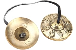 YUNXWD Fyearfly Cloche De Méditation Tibétaine - Instrument De Percussion Bouddhiste Fabriqué à la Main avec Une Sangle Solide pour Les Souvenirs Et la Chance(Chanceux)