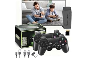 WEINIUNIUU Retro Game Console, Wireless Retro Games Console with 20,000+ Built-in Games, 4K HD, Retro Game Stick with Dual 2.4G Controllers, 18 Emulators, Plug & Play Video Game Console for Family Entertainment