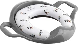 Reducteur De Toilettes Aubert Concept A Poignees Gris Mickey Minnie Facilement Adaptable Amazon Fr Bebe Et Puericulture