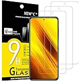 NEW'C 3 Pezzi, Vetro Temperato per Xiaomi Poco X3 / Poco X3 Pro/Poco X3 NFC, Pellicola Prottetiva Anti Graffio, Anti-Impronte