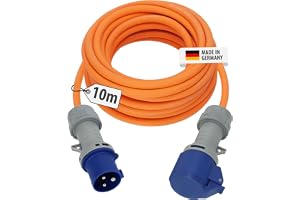 Brennenstuhl CEE 230V camping förlängningskabel 10m med LED-spänningsindikator (H07RN-F 3G2.5 kabel, camping elkabel för perm