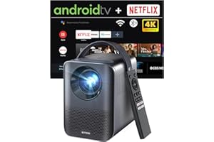 ETOE Native 1080P Mini Projector, Video Projector with Netflix-Certified, Android TV10.0, 5000+ Apps, 4K Supported, 5G WiFi & Bluetooth, Movie Projector Compatible with iOS/Android/Windows/USB
