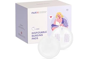 Nuliie Coppette assorbenti, ultra sottili, usa e getta, super assorbenti e traspiranti, per l'allattamento al seno, design 3D per una vestibilità ottimale (100 pezzi)
