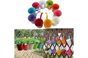 CATALPA BLUME Capalta Blume Lot de 10 pots de fleurs à suspendre pour balcon, jardin, bac à fleurs en métal