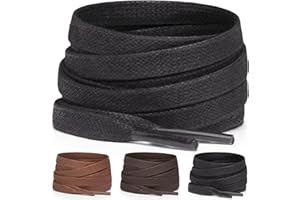 Miscly Cordones de Algodón Encerados Planos [3 Pares] Anchura 6 mm