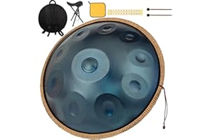 HAND-PAN 440 Hz Handpan Drum 10 Toni 22 Pollici Handpan Instrument Re Minore Handpan Music Percussione Armonica con Risonanza Confortevole Ideale per Principianti Sound Healing Meditazione