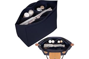 Tonsunul Taschen Organizer Shopper Marineblau L Handtaschen Organizer L Organizer Innentasche für Shopper Handbag Organizer Filz Taschenorganizer mit Mehrere Fächer Geschenke für Frauen