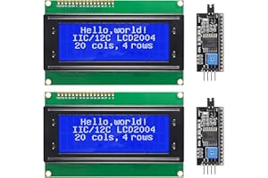 ALAMSCN 2PCS 20x4 2004 LCD Display Modul + 2PCS IIC I2C Adapter IIC Serial Interface Adapter, Blau