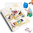 MOCOBO 3D Printing Drawing Book, 40 Colorful Patterned Thick Paper Templates, Reusable, with 2 Clear Plate, DIY Drawing Book, Gifts for Kids
