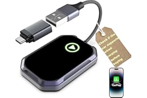 Airlovers Wireless CarPlay Adapter | 2024 New Aluminum Alloy and Tempered Glass Design, Multi-User Switching Capability - Check If the Car Supports Wired Carplay Before Buying