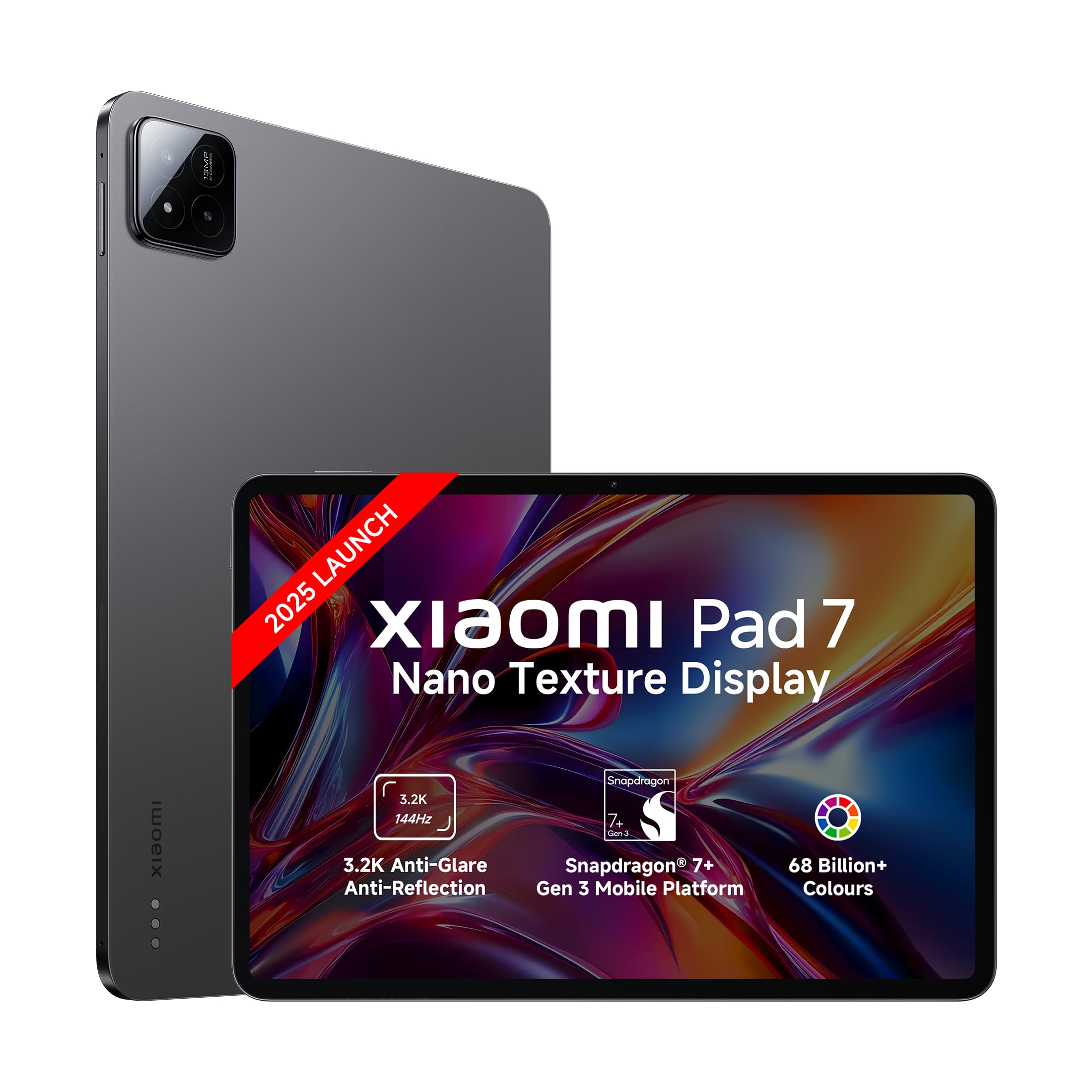 Xiaomi Pad 7 Nano Texture Display| Snapdragon 7+ Gen 3| 3.2K Display (28.44 cm /11.2") Tablet| 12GB, 256GB| Anti-Reflective| Anti-Glare| HyperOS 2| 68 Bn+ Colours| Dolby Vision Atmos | Graphite Grey
