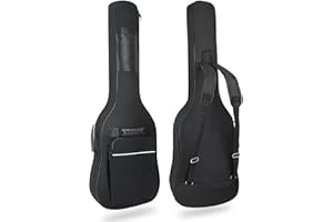 LETSROCK 39 40 Zoll E-Gitarrentasche, E-Gitarren-Gigbag 8 mm wasserdichte, Dicke Polsterung Rucksack E-Gitarrenkoffer Doppelt Verstellbarer Schultergurt Tasche & Aufhängeschlaufe hinten