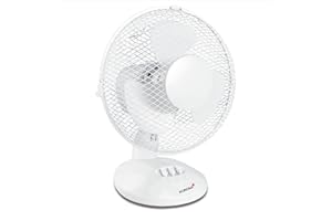 ‎KORONA Korona electric GmbH Tischventilator 81001 - sehr Leise 23 cm, 20 Watt | Tisch Ventilator 3 Stufen, Tragbar | Fan Kühlung Windmaschine | für Schreibtisch, Schlafzimmer, Büro, Balkon, Terrasse, weiß