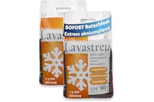 OPPENHÄUSER Lava-Granulat 30kg: Stark abstumpfend & rutschhemmend mit Sofortwirkung, umweltfreundlich & tierfreundlich, salzfrei, für Straßen und Gehwege, gebrochen & gesiebt, Premium Qualität