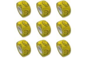 Kit de 9 pansements EKNA pour enfant - Pour les doigts - Sans colle - Motif au choix - 2,5 cm x 4,5 m - Élastique, imperméable et cohésif