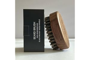 Black Sand Labs 100% Boar Bristle Beard Brush for Men - Travel Beard Grooming & Styling - Black Walnut Handle - Natural Bristles for Fine Beard Care - Ideal for Shaping & Conditioning
