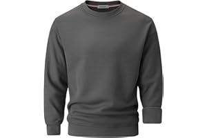 VEIISAR Herren Heavy Weight Pullover mit Rundhalsausschnitt,410g – Warmes Sweatshirt für Herbst & Winter - Dickes Fleece-Innenfutter