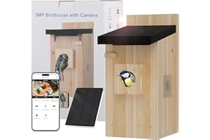 CAMII Bird House with Camera, 5MP Smart Birdhouse Camera with Solar Powered, Bird Box Camera for Families, Motion Detection & 32GB SD Card, Watch Bird Nesting & Hatching in Real Time, for Friends