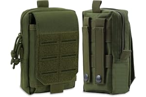 ROEOWENE Bolsa Tactica Molle Pouch Tactical Molle Bolsillo Tactico Bolsa de Cintura Militar Riñonera Tactica Hombre Funda Movil Cinturon Bolso Cintura Pequeño Funda Táctica para Teléfono,Verde Militar