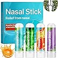 4PCS Nasal Stick,Herbal Spray Cleansing Lung,Natural Refreshing Nasal Inhaler Stick,Lung Cleaning Inhaler,Non Irritating Gentle Safe Dry Nose,Natural Nasal Inhaler,Lung Enhancement and Care Inhalation