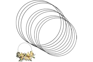 DISDARKDAY 9 Stück Metallringe zum Basteln, Deko Ringe Makramee Zubehör Ringe zum Basteln Aufhängen Traumfänger Ringe DIY Floral Hoop Wandbehang Handwerk Hochzeitskranz (3 * 20, 3 * 25, 3 * 30 cm), Schwarz