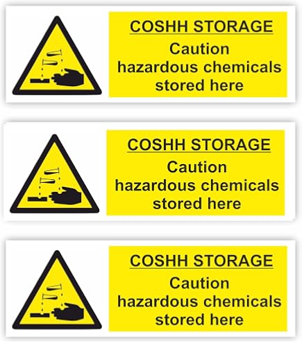 Cartello COSHH Sostanze Nocive, Formato A4 (297x210 Mm), Plastica Rigida 1mm, Segnale Di Sicurezza Per Laboratorio E Ambiente Di Lavoro - 3