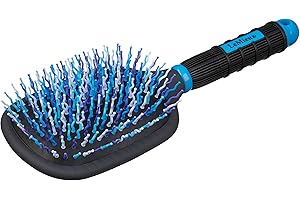 LeMieux Tangle Tidy Plus Horse Grooming Hair Brush in Blue with Ergonomic Grip Handle for Manes and Tails - One Size