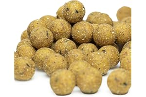 Carpline24 Futterboilies Kokos 16 mm, 5 kg Beutel - Boilies zum Anfüttern von Karpfen, Köder für das Karpfenangeln, Angelfutter sinkend mit Lockstoff