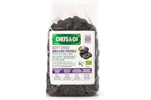 CHEFS & CO Soft Dried Prunes (pitted) | Whole Dried Fruits | Healthy Snack | Vegan & Vitamins Retained | Unsorbated | No Added Sugar (ORGANIC, 400 g (Pack of 1)))