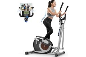 COWMEW Vélo Elliptique, Elliptique Magnétique Ultra-Silencieux avec 16 Niveaux de Résistance, écran LCD, Pédale Antidérapante, Porte-Bouteille, Capacité de Charge 265 LBS, Appareil Elliptique à Ddomicile