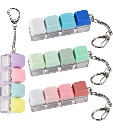 Teclado Fidget Con Luz Y Llavero | 4 Teclas Intercambiables | Anti-estrés Portátil Para Niños Y Adultos | Regalo Original